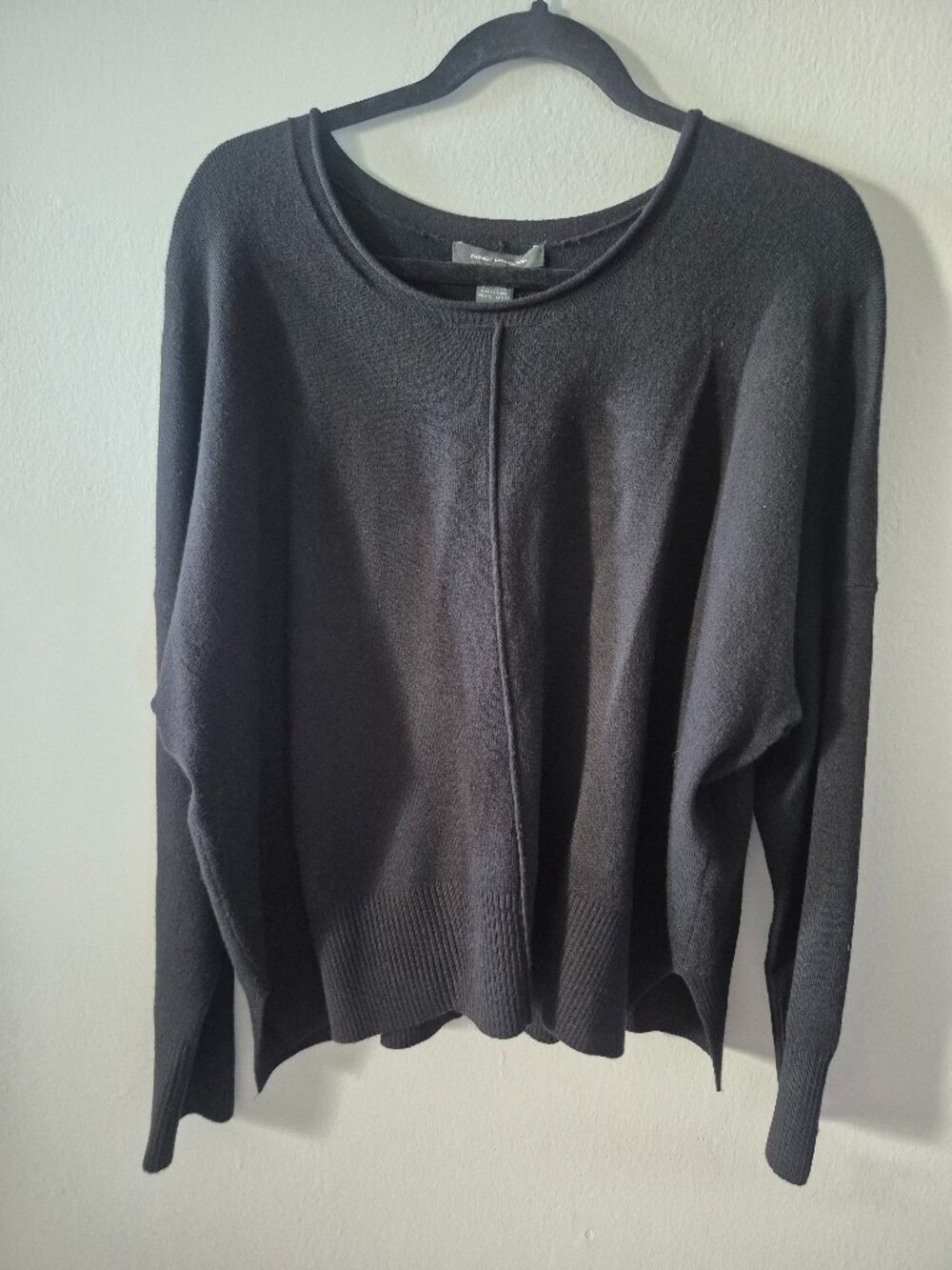 French Connection Black Knit Sweater XL Soft Lightweight Pullover
